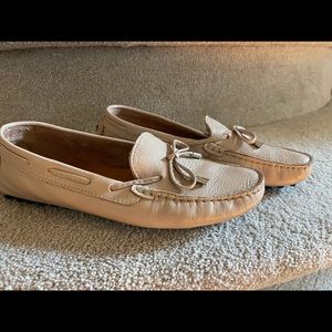 Beautiful leather driving style loafers in blush